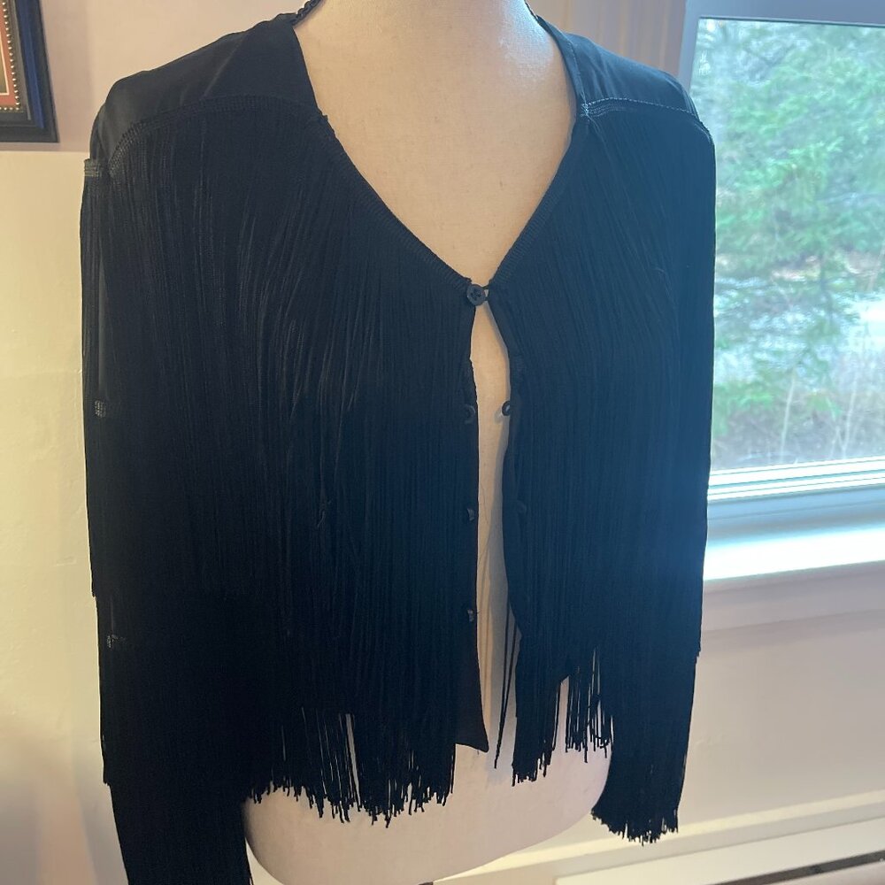 Goldie Black Fringe Jacket – XS
